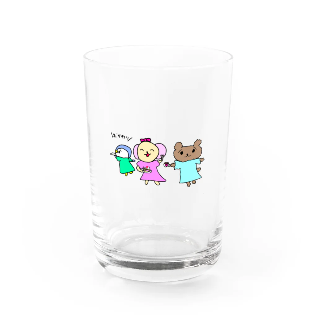 Fummy動物イラストショップのおやつー Water Glass :front