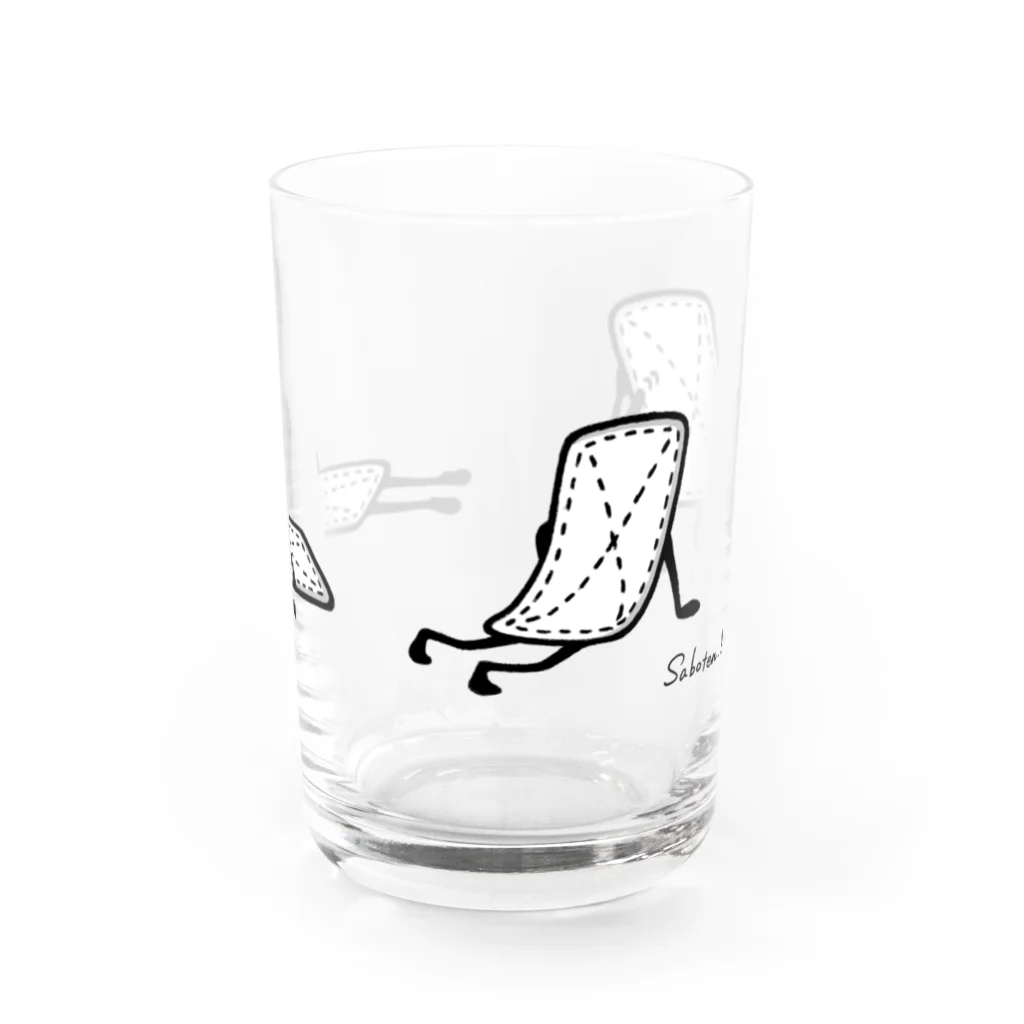 Saboten.bobo SHOPの雑巾のきんさん、寝起きからの思い出し笑い Water Glass :front