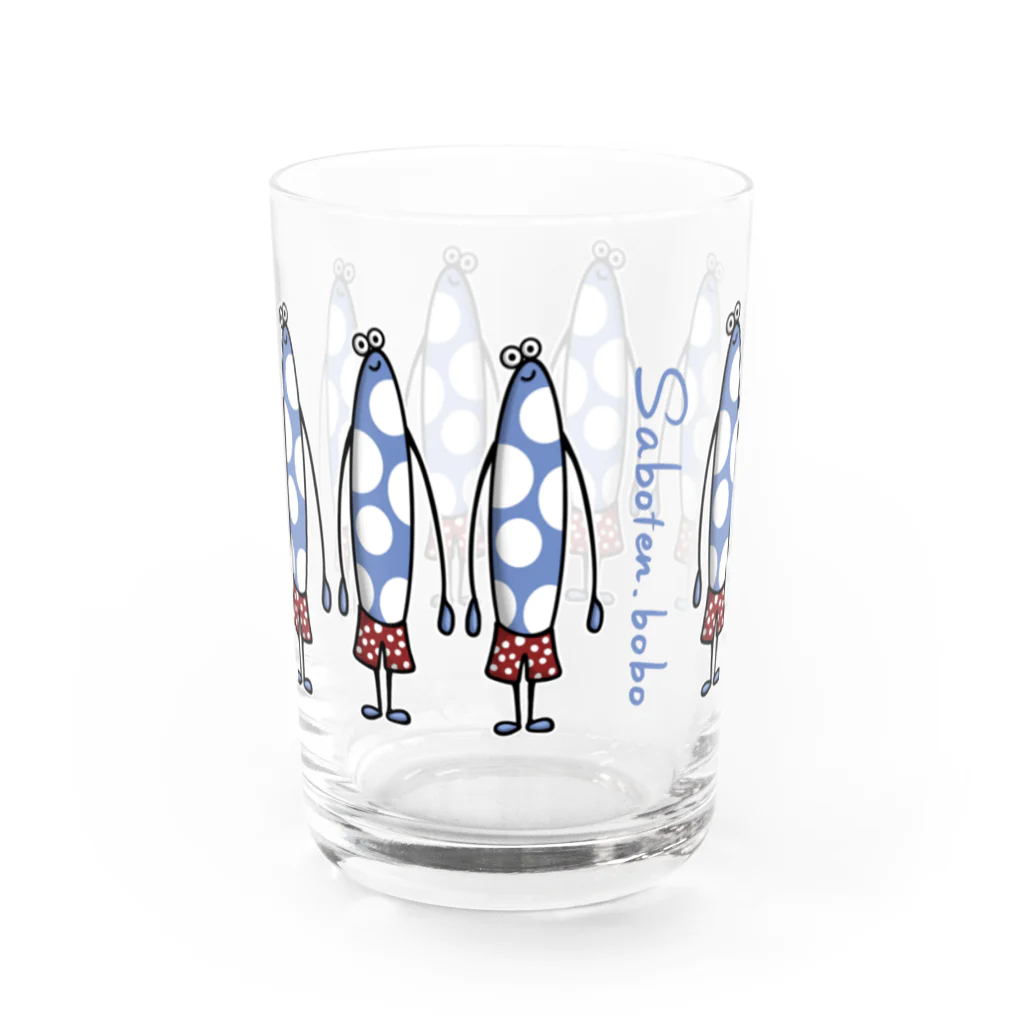 Saboten.bobo SHOPのドット大好きほそいさん Water Glass :front