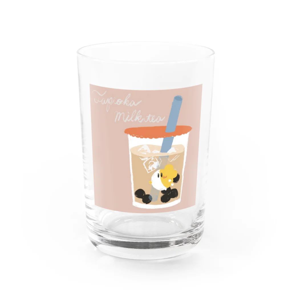 もぐろうofficial web SHOPの【もぐろう】タピオカ飲むもぐ Water Glass :front