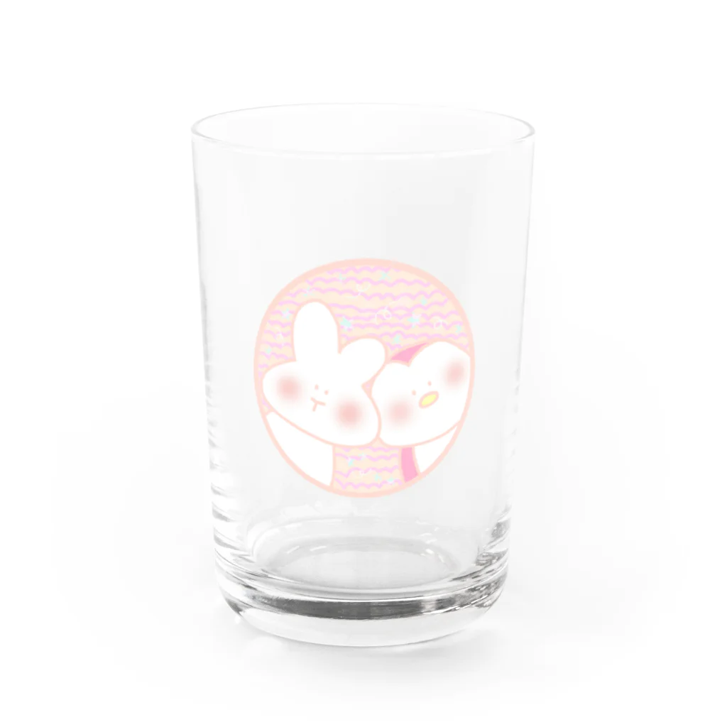 YukaHAMAMOTOのひょっこりうさちゃんとぺっちゃん Water Glass :front