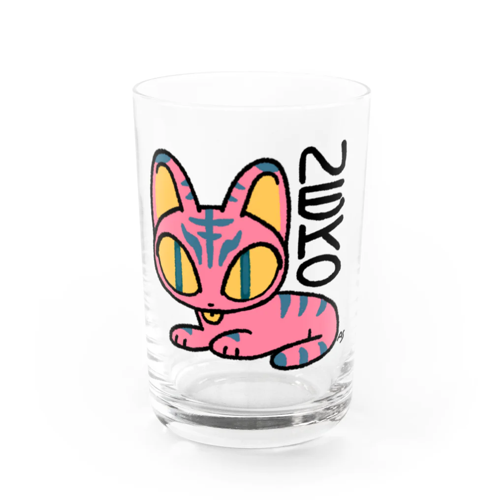 明日のねこちゃん Water Glass :front