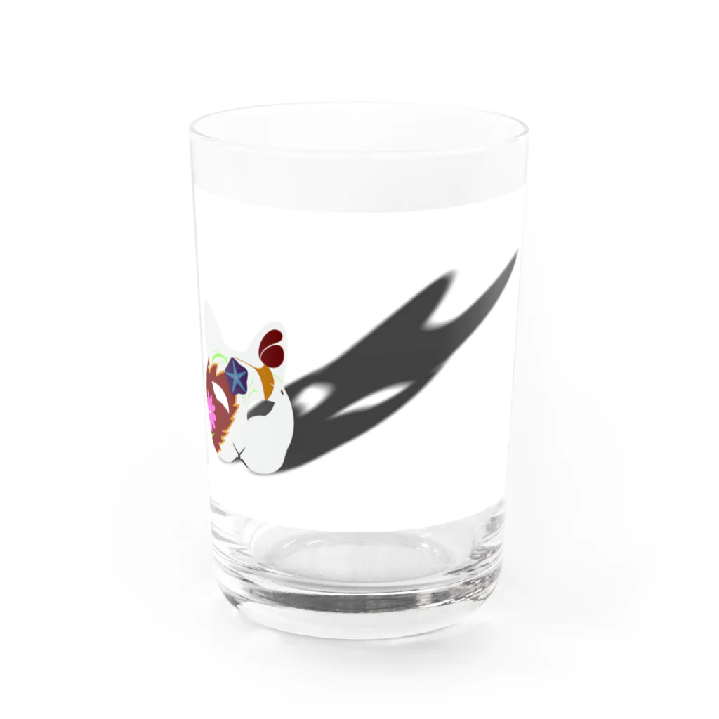 leoleeの和風　お面 Water Glass :front