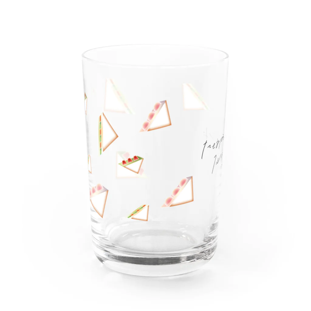 にしむー食堂の雑貨屋さんの夏のフルサンセット〜文字といっしょ〜 Water Glass :front