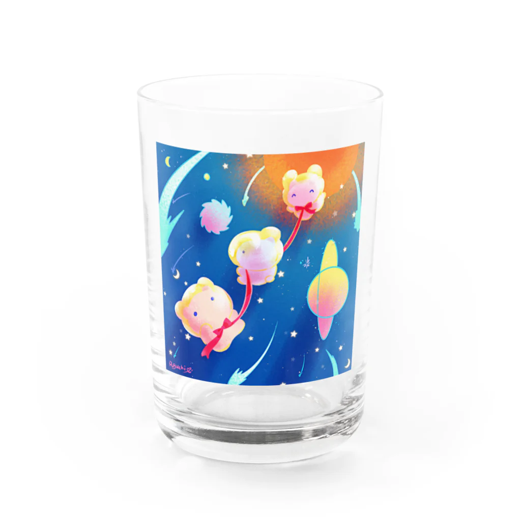 たんぽぽ帝国(おみやげ屋さん)の宇宙遊泳ぷにぷに Water Glass :front