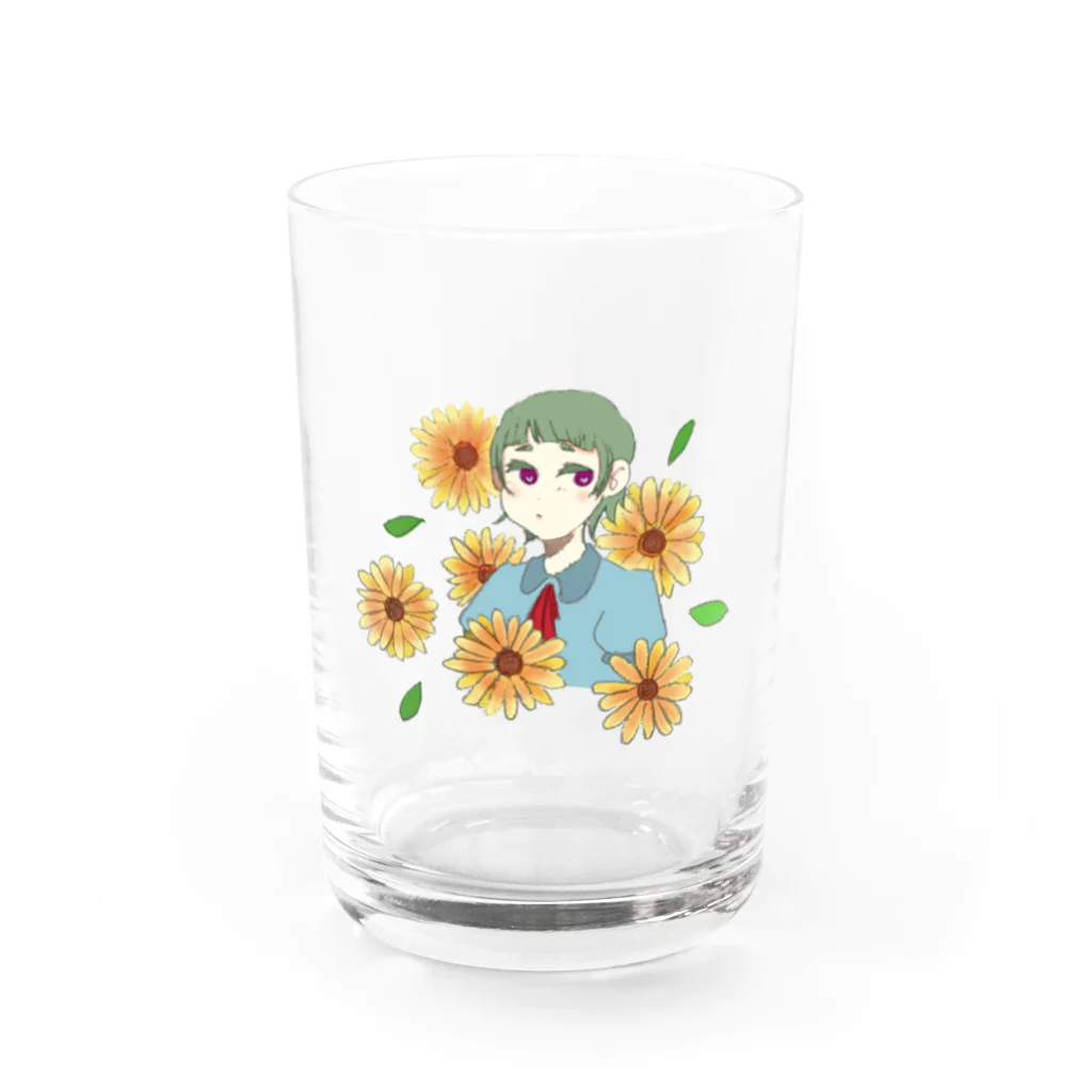 お白湯の脳内の残暑 Water Glass :front