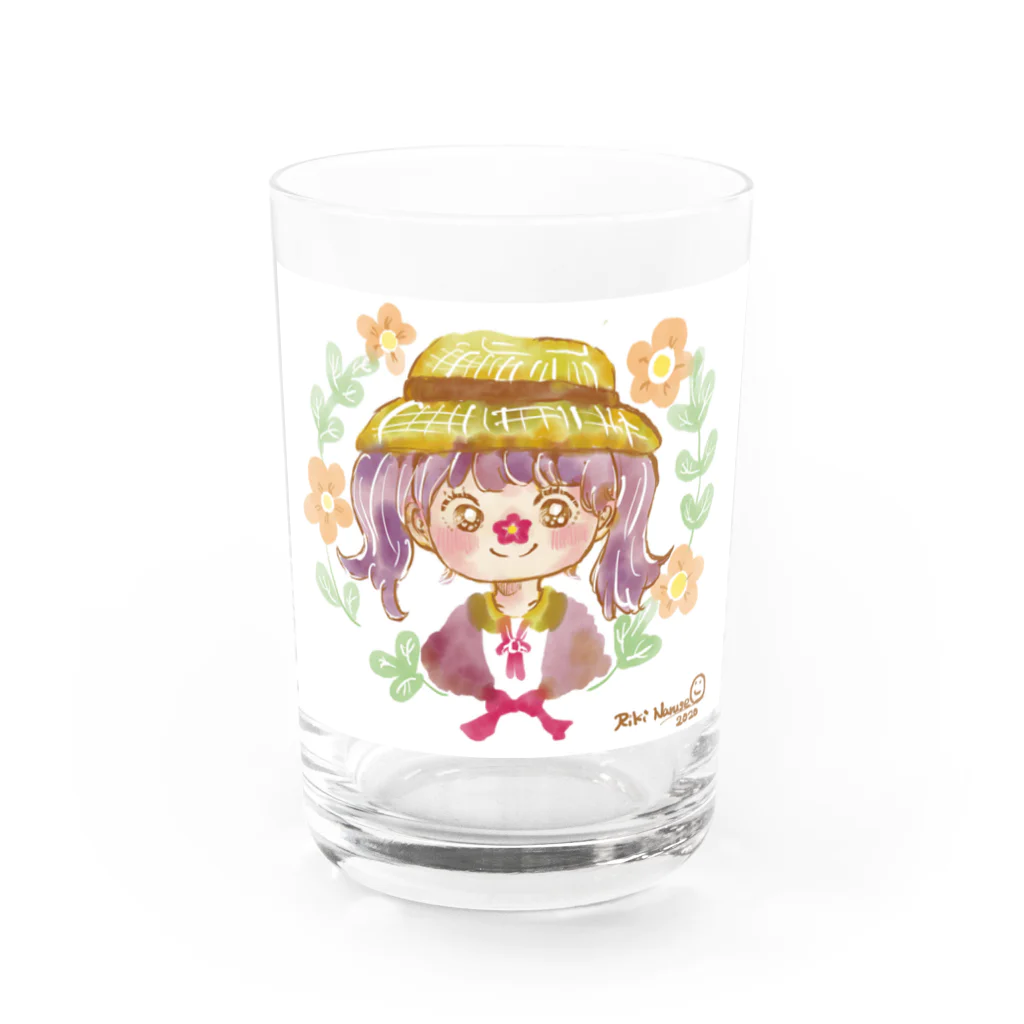 なるせ りきの麦わら帽子の女の子シリーズ。 Water Glass :front