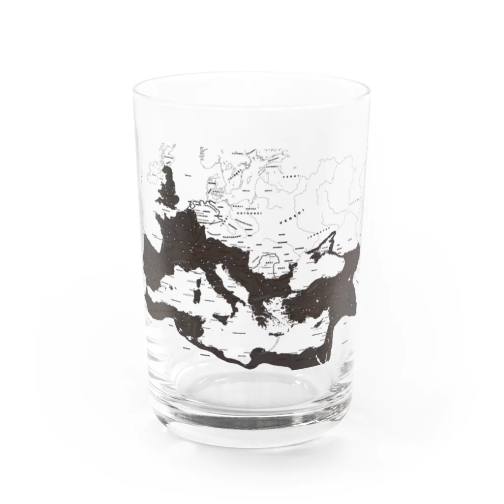 Kubaaniのローマ帝国地図（茶塗り） Water Glass :front