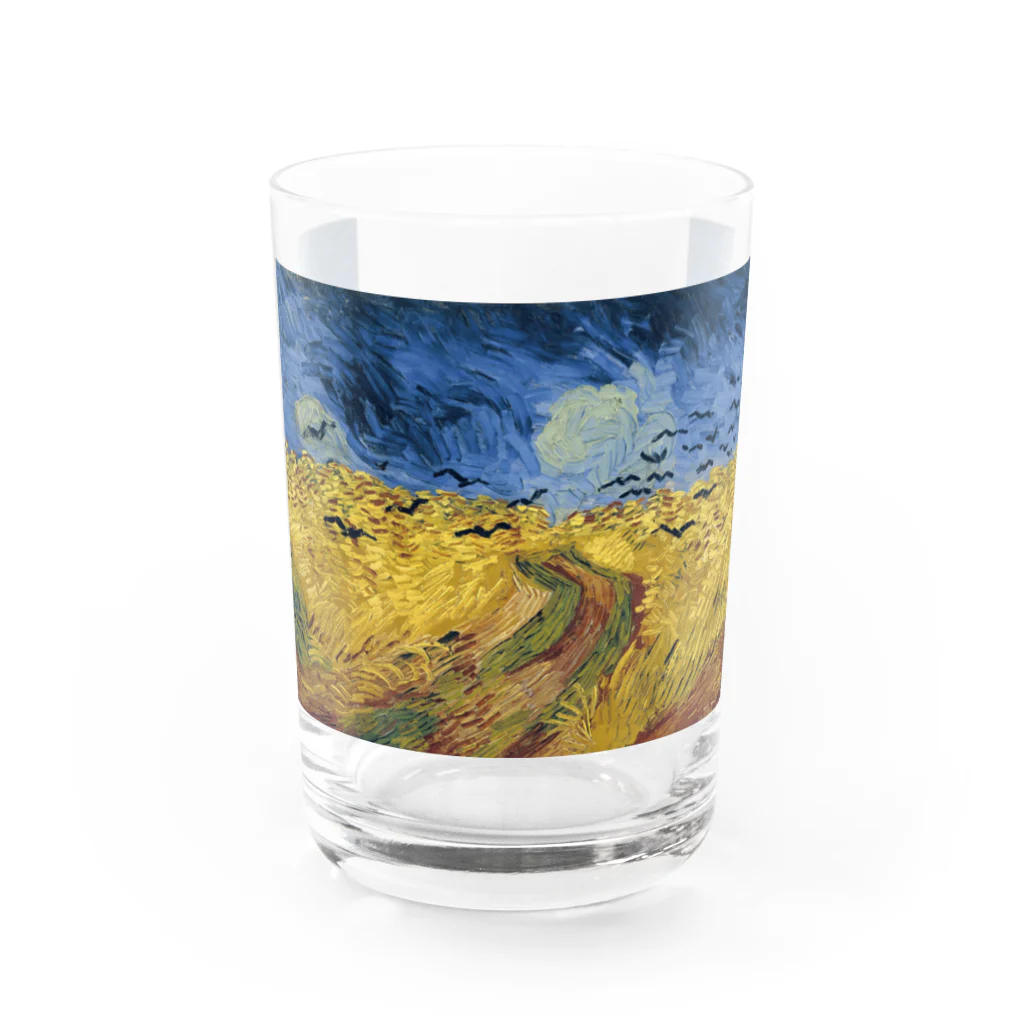 AOI Art Projectの【ゴッホ】カラスのいる麦畑 Water Glass :front