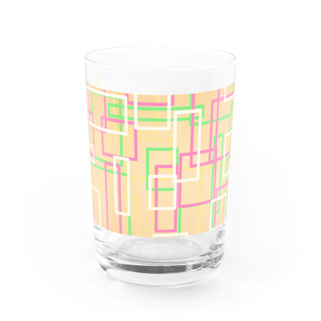 スキー場のゆきのオレンジ四角隊 Water Glass :front