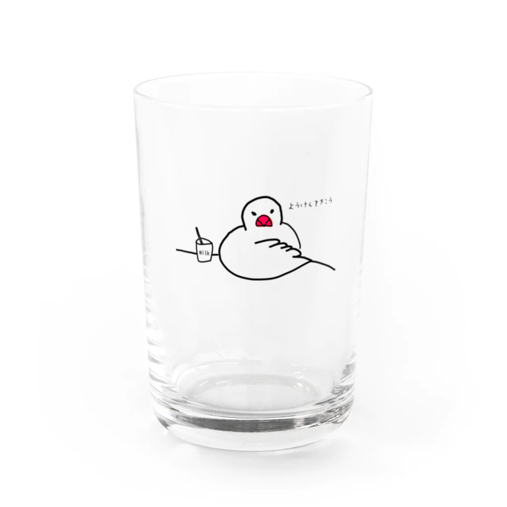 小鳥と映画館の男前な文鳥 Water Glass :front