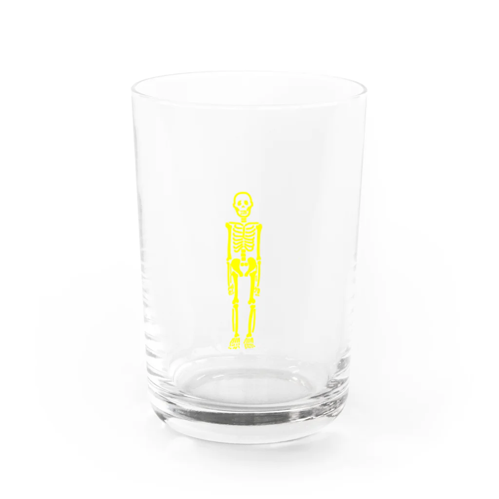 いえのなかにいるよのドクロキイロ Water Glass :front