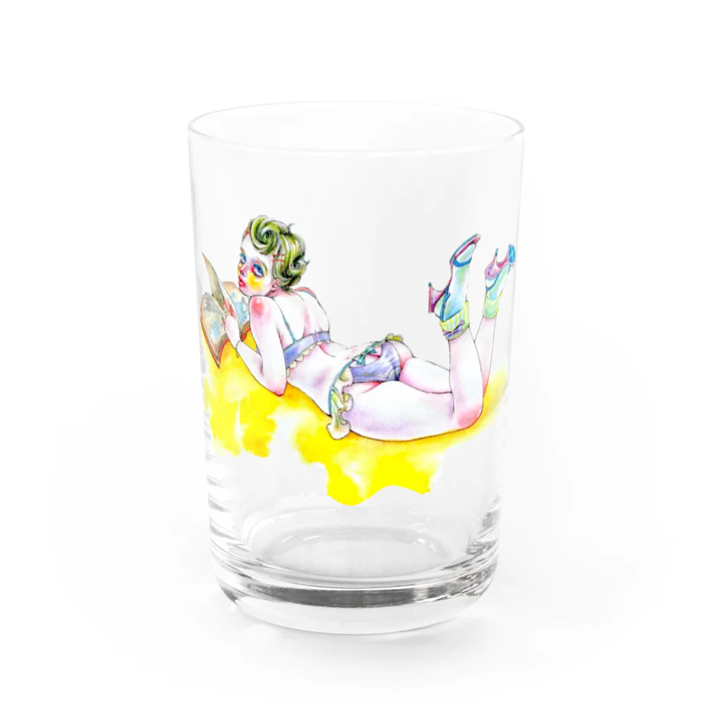 …Napping…の素顔のふりむき Water Glass :front