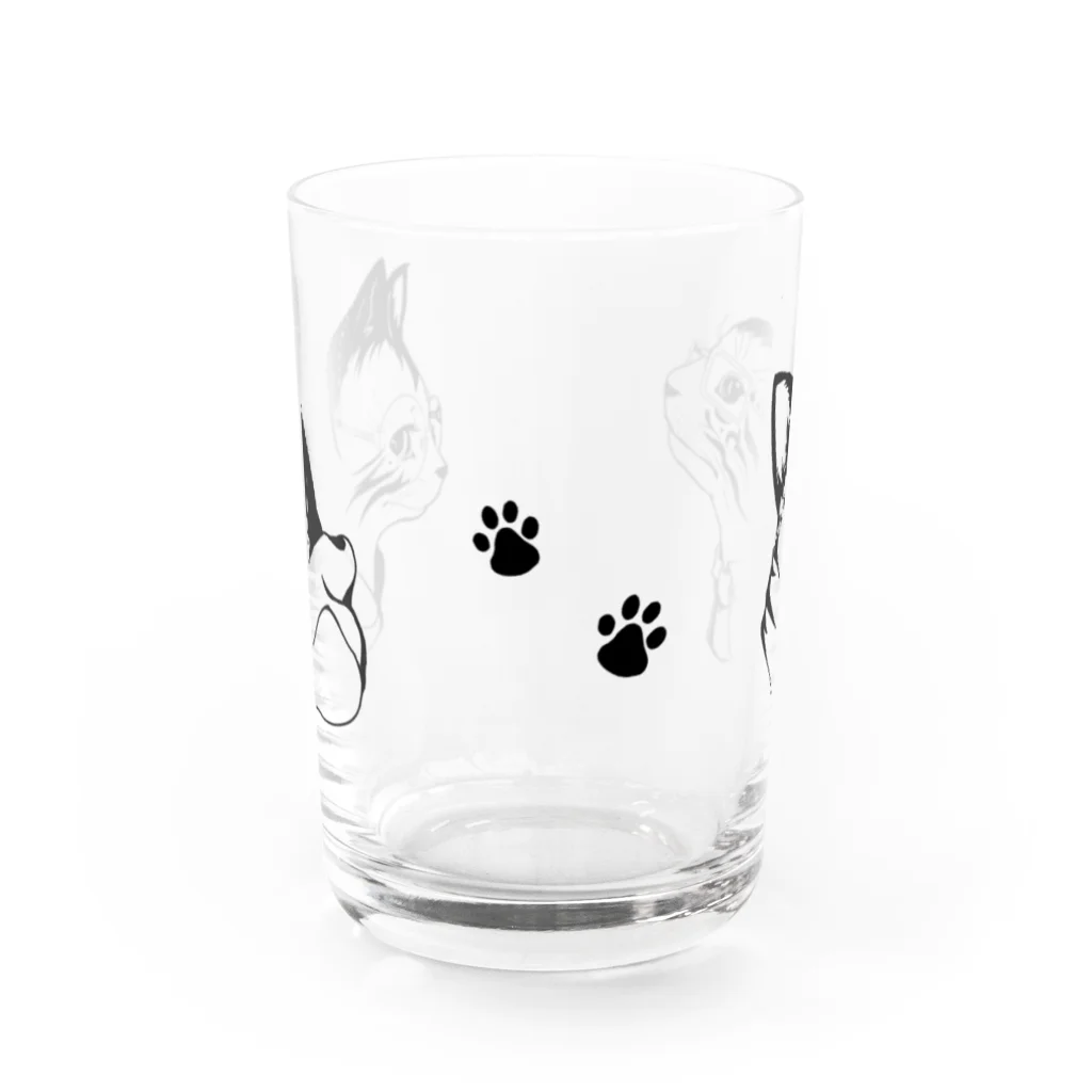 Tぬの店のおしゃネコたちのグラス Water Glass :front