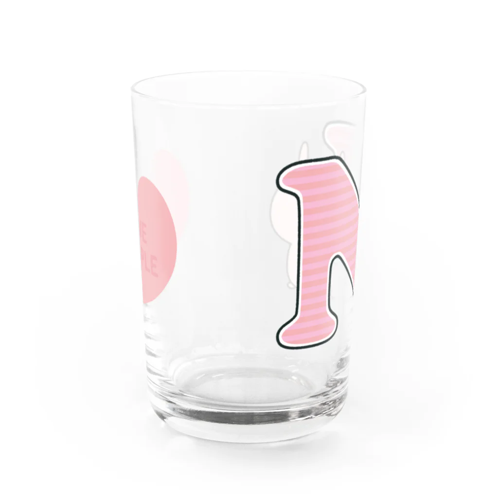 ユウィズのラブカップルうさぎ🧡N Water Glass :front