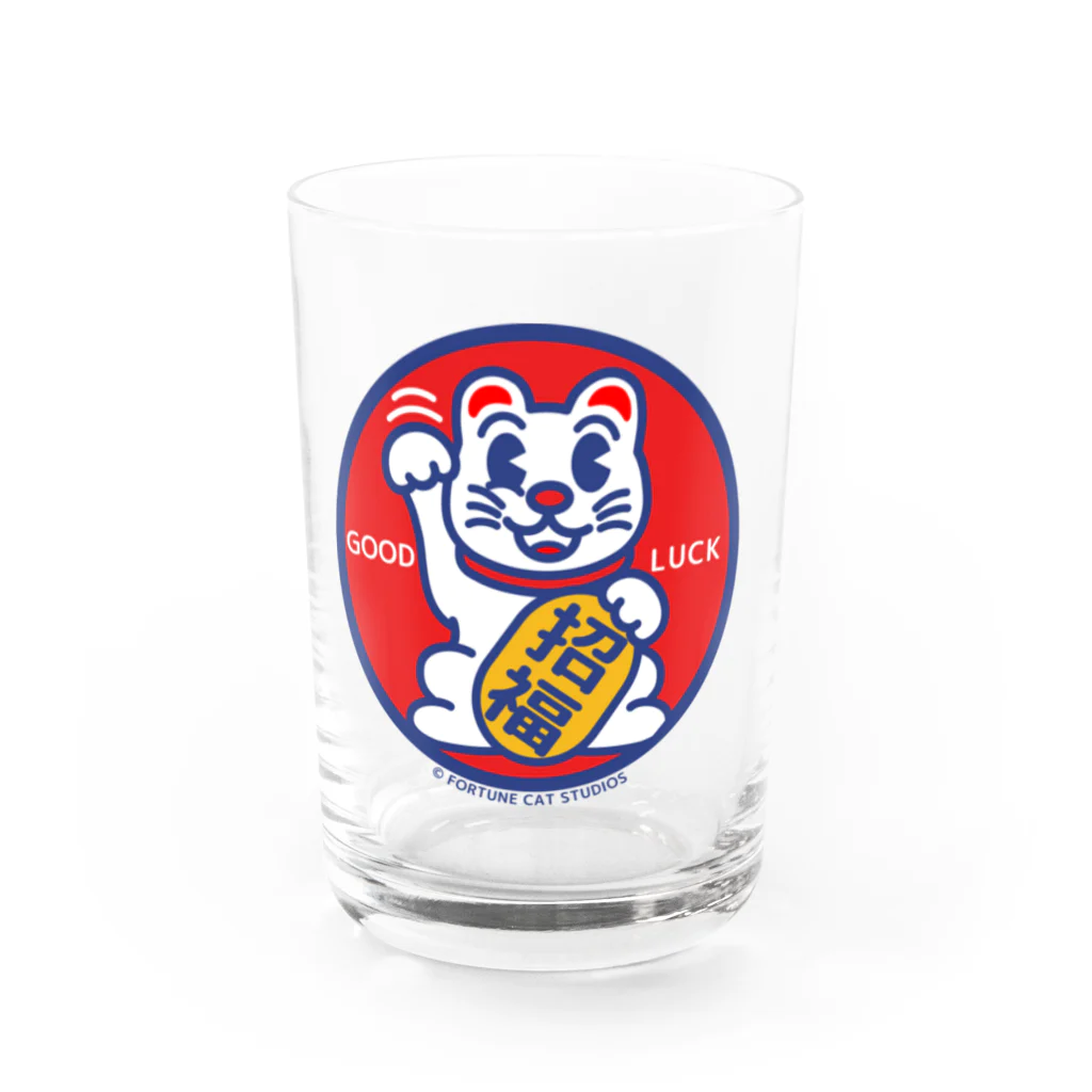 FORTUNE CAT STUDIOS WEB STOREのまねき猫ラッキーくん -招福- ロゴシリーズ Water Glass :front