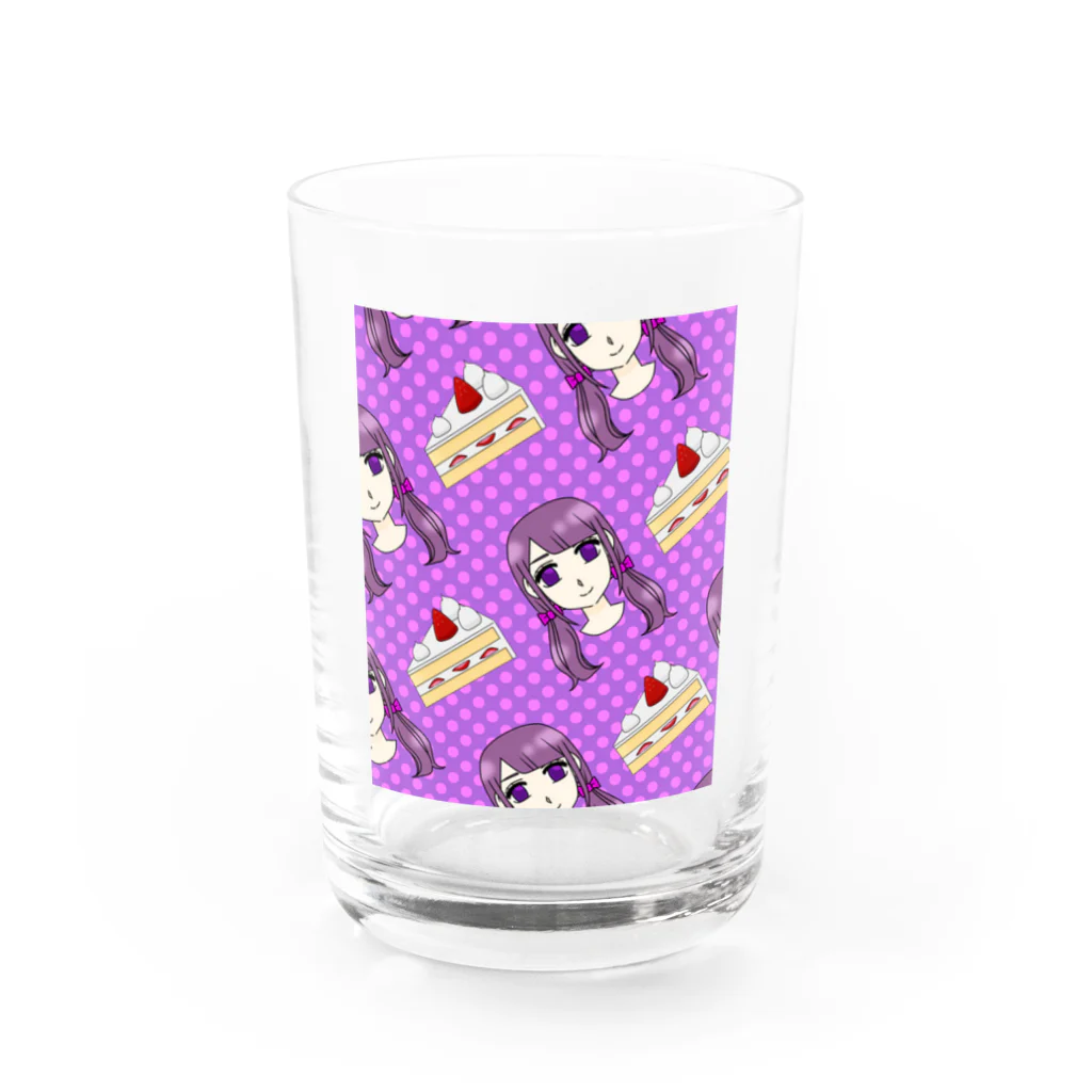 ガールズルームのショートケーキとショーコちゃん Water Glass :front