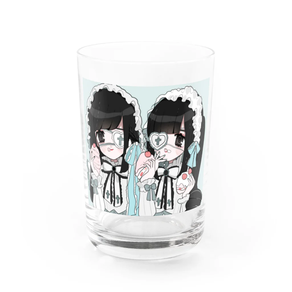 小瓶ぴぴのショップの激甘党ツインズ Water Glass :front