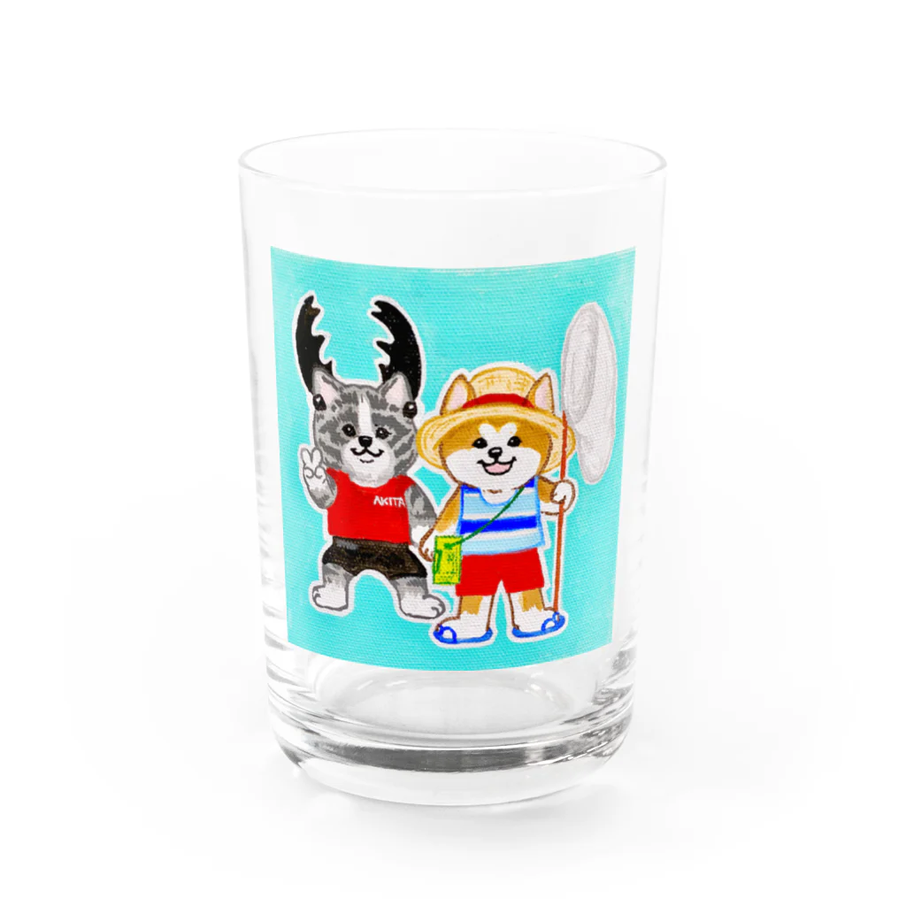 春風工房のボク達の夏休み　秋田犬 Water Glass :front