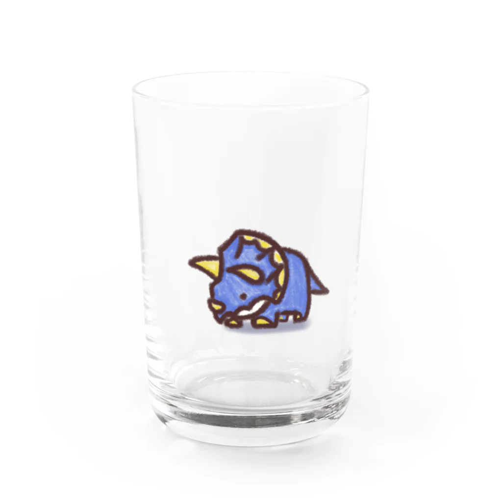 ぺぇねもんショップのクレヨン トリケラトプスくん Water Glass :front