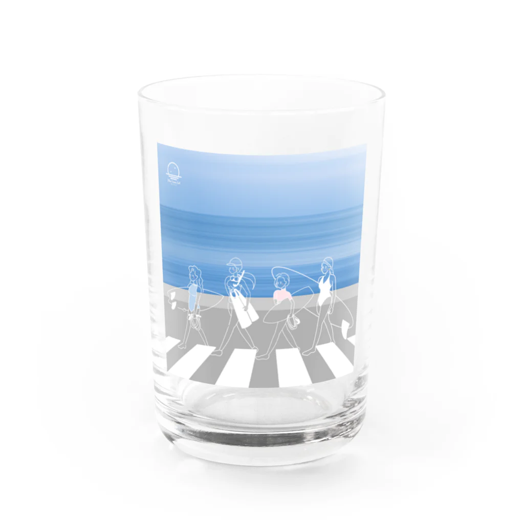 Blue Ocean Artの早朝 Water Glass :front