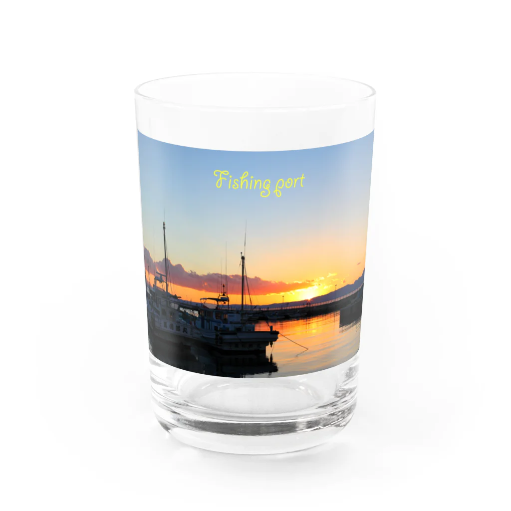 photo-kiokuの漁港夕景 Water Glass :front