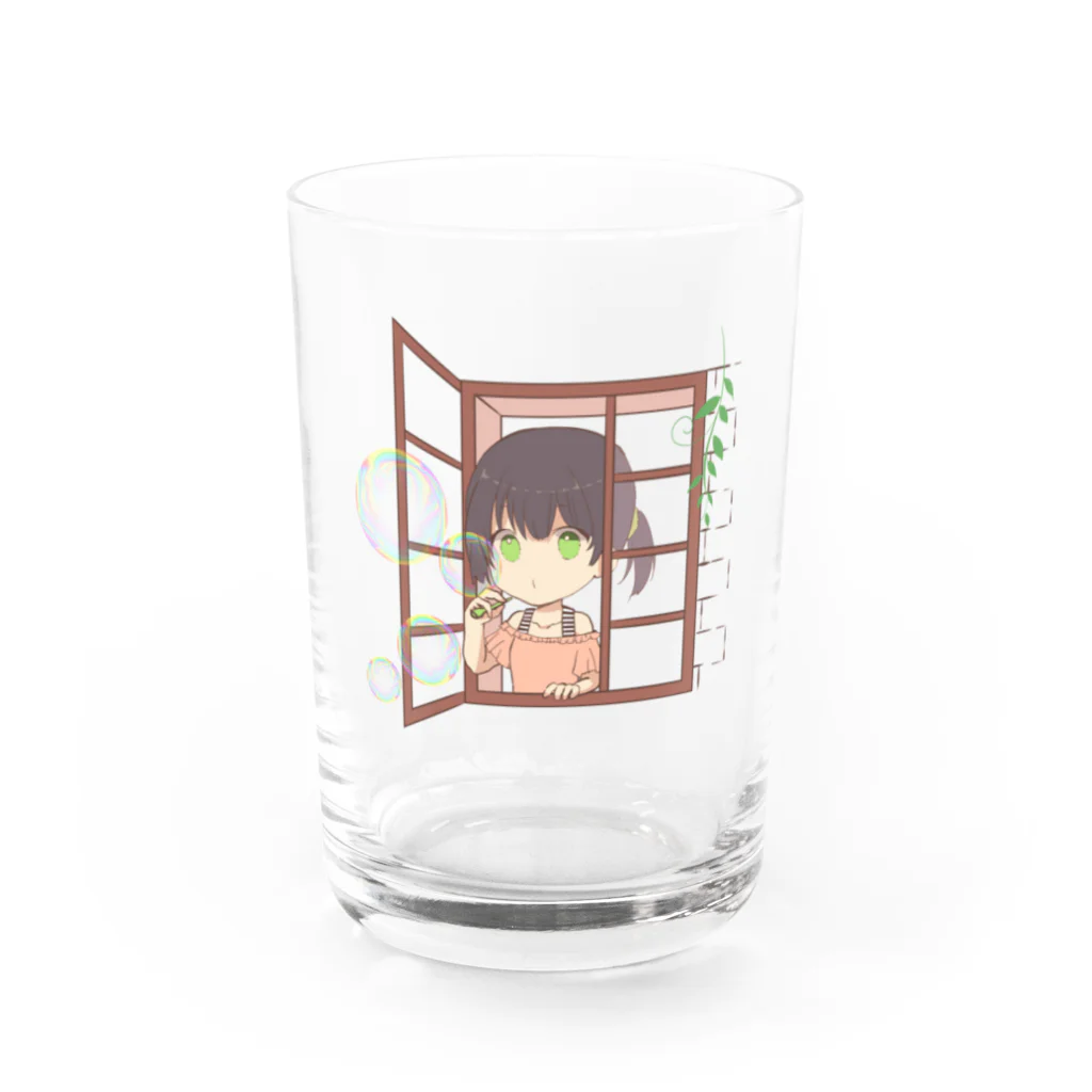 HANIWAのシャボン玉と女の子 Water Glass :front