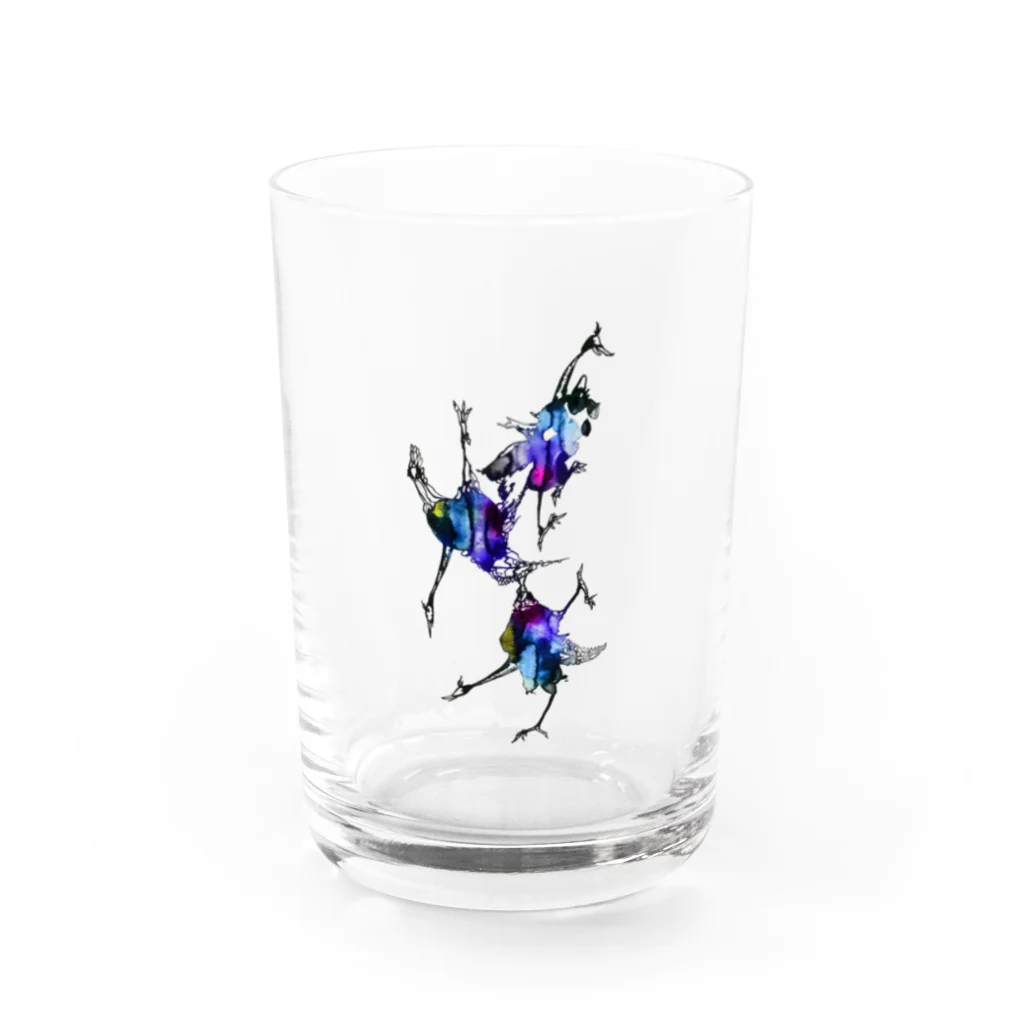 saoliicaの３羽のツル Water Glass :front