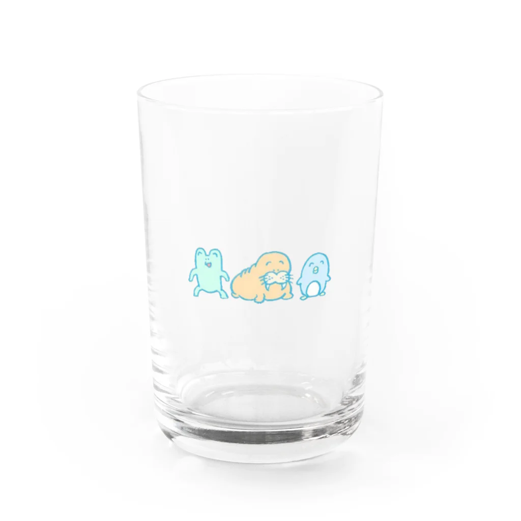 oinarichanのかえるくん・せいうちくん・ぺんぎんくん Water Glass :front