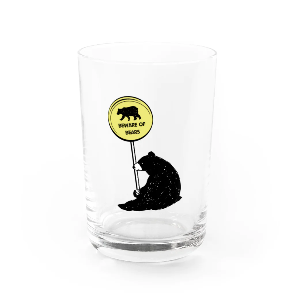 イニミニ×マートのクマさんに注意 Water Glass :front