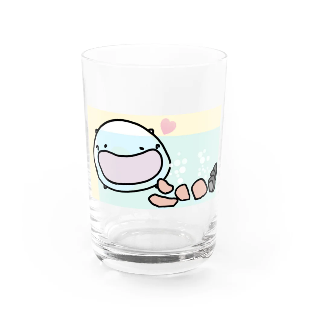 ダイナマイト87ねこ大商会の水槽でからあげとタニシを飼うねこです Water Glass :front