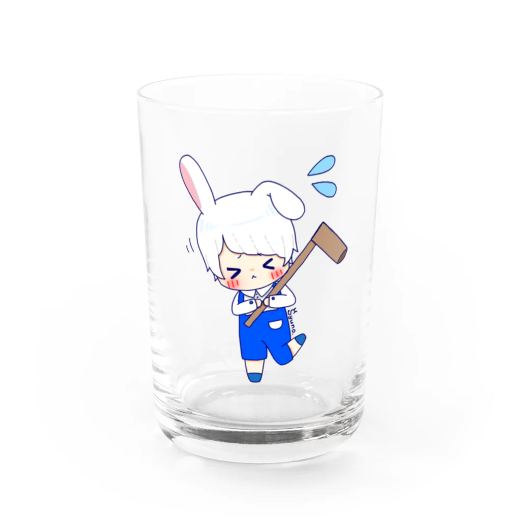 しゅのちゃんショップのお月見うさぎくん Water Glass :front