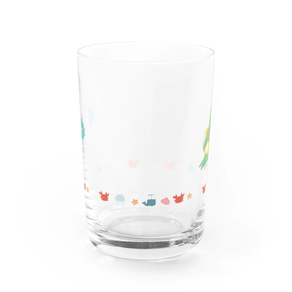 mekeさんのサマーインコ（ヒメコンゴウ） Water Glass :front