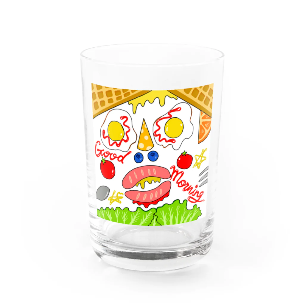 はたルーシーくみこ専門店街のモーニングの怪人　朝専用グラス Water Glass :front