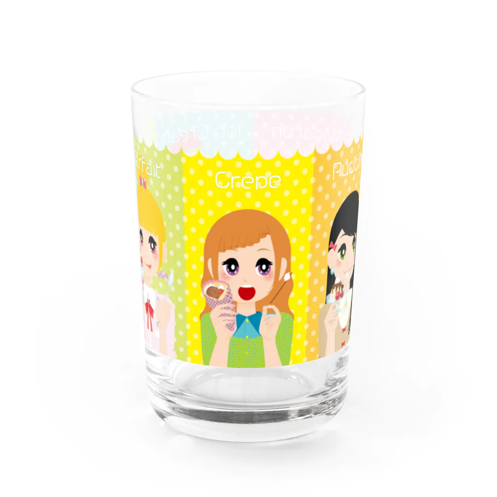 KANAE no OmiseのちょいレトロsweetsGirls【コップ】 Water Glass :front