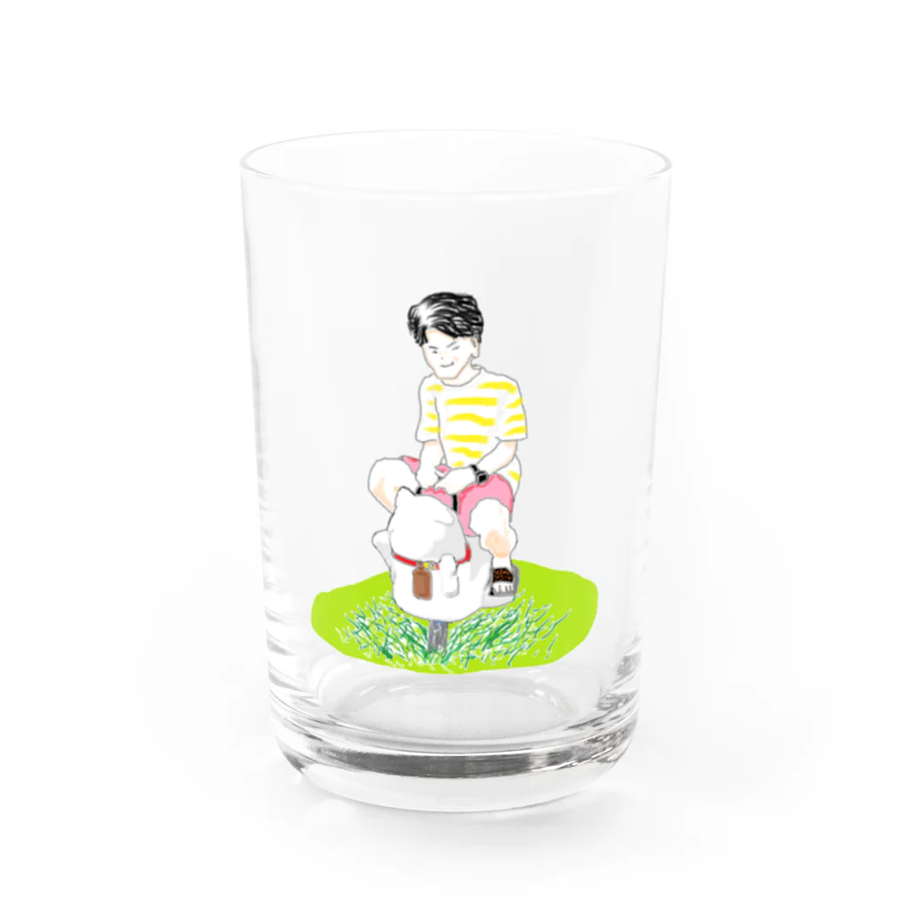 マルのスイング遊具とボク Water Glass :front