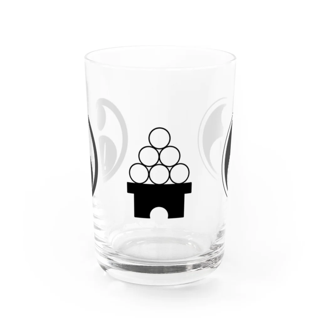 しばの夢工房イラストグッズ店のお菓子な家紋ー十五夜お月様ー Water Glass :front