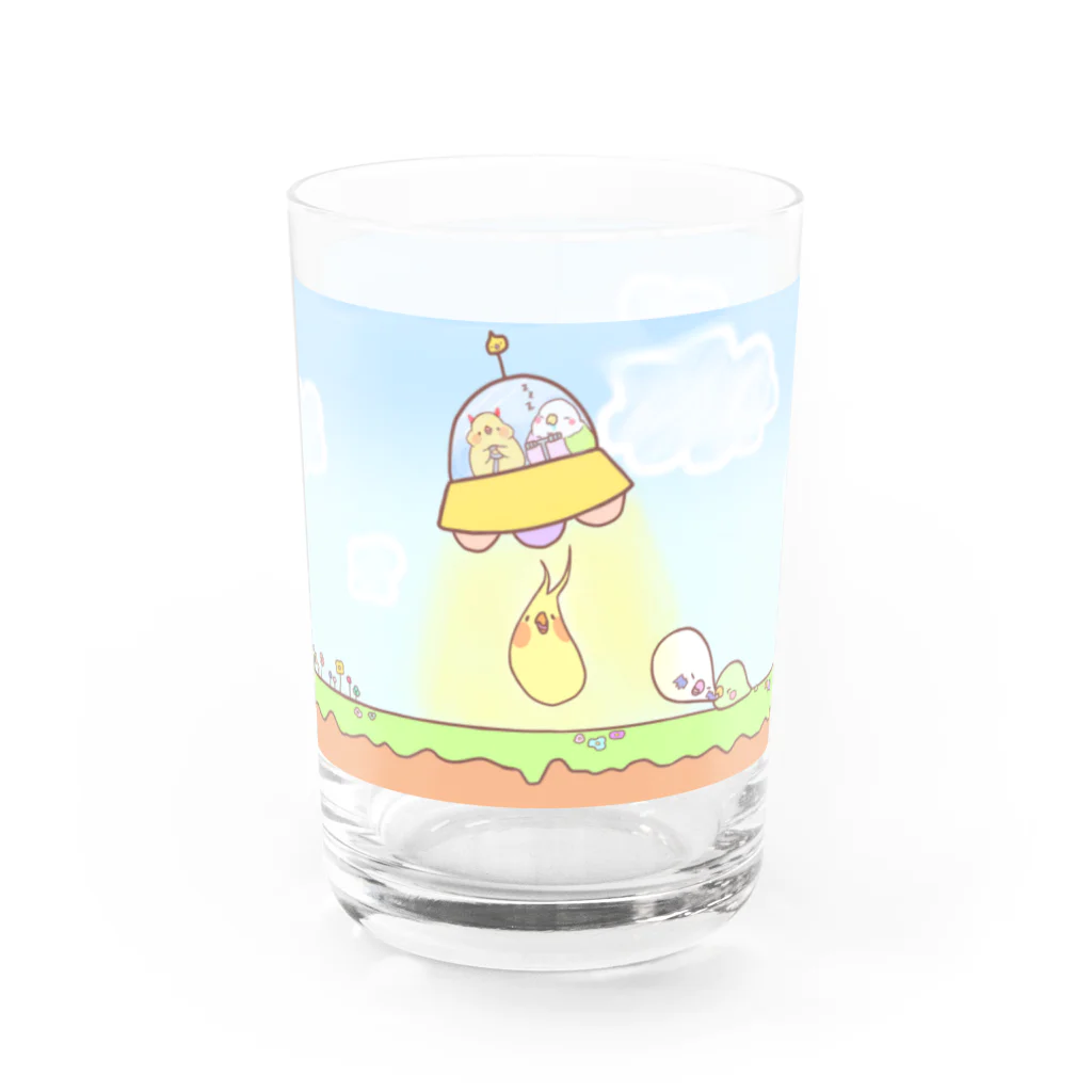 ぴよ助のお店の鳥スライム 大冒険 Water Glass :front