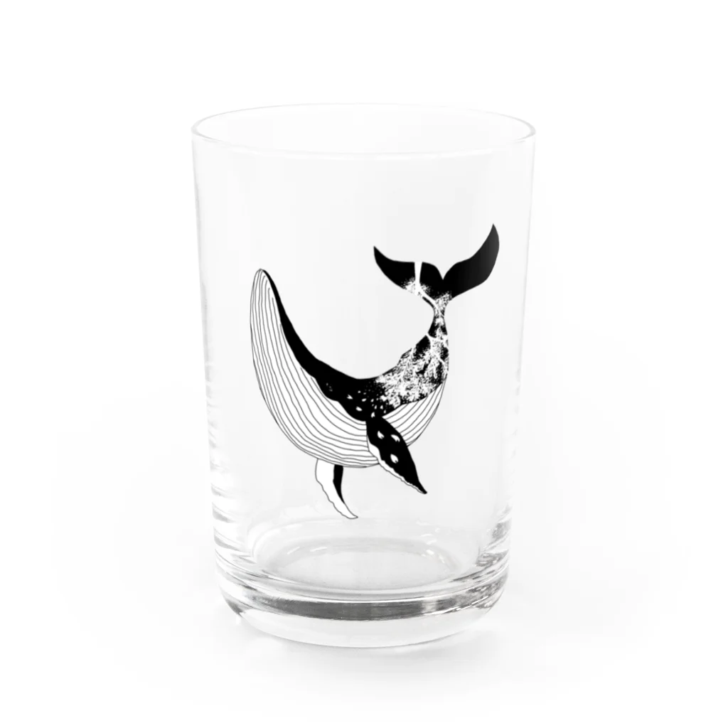 ぱくちのお店の桜吹雪くくじら（改定） Water Glass :front