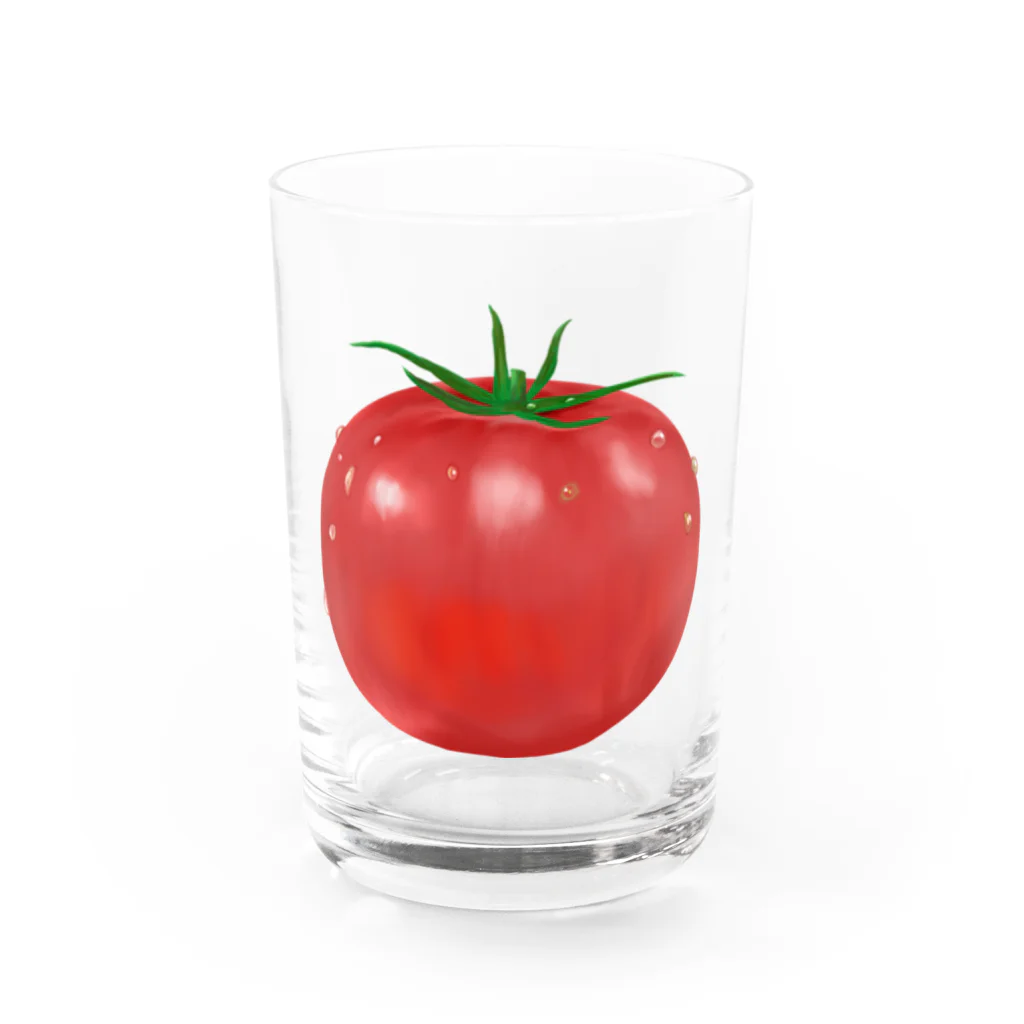 chicodeza by suzuriのリアルなトマトのイラスト Water Glass :front