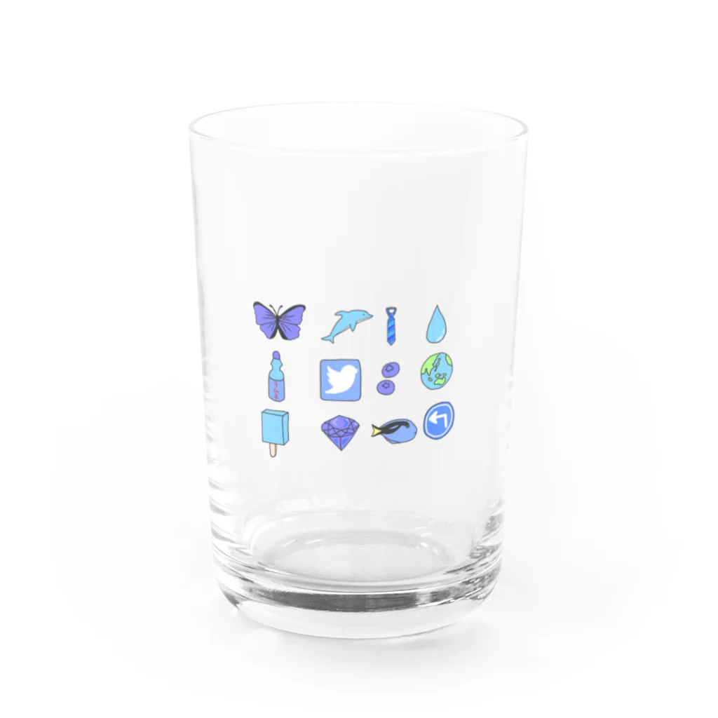 ゆぴぴのあおいろ Water Glass :front