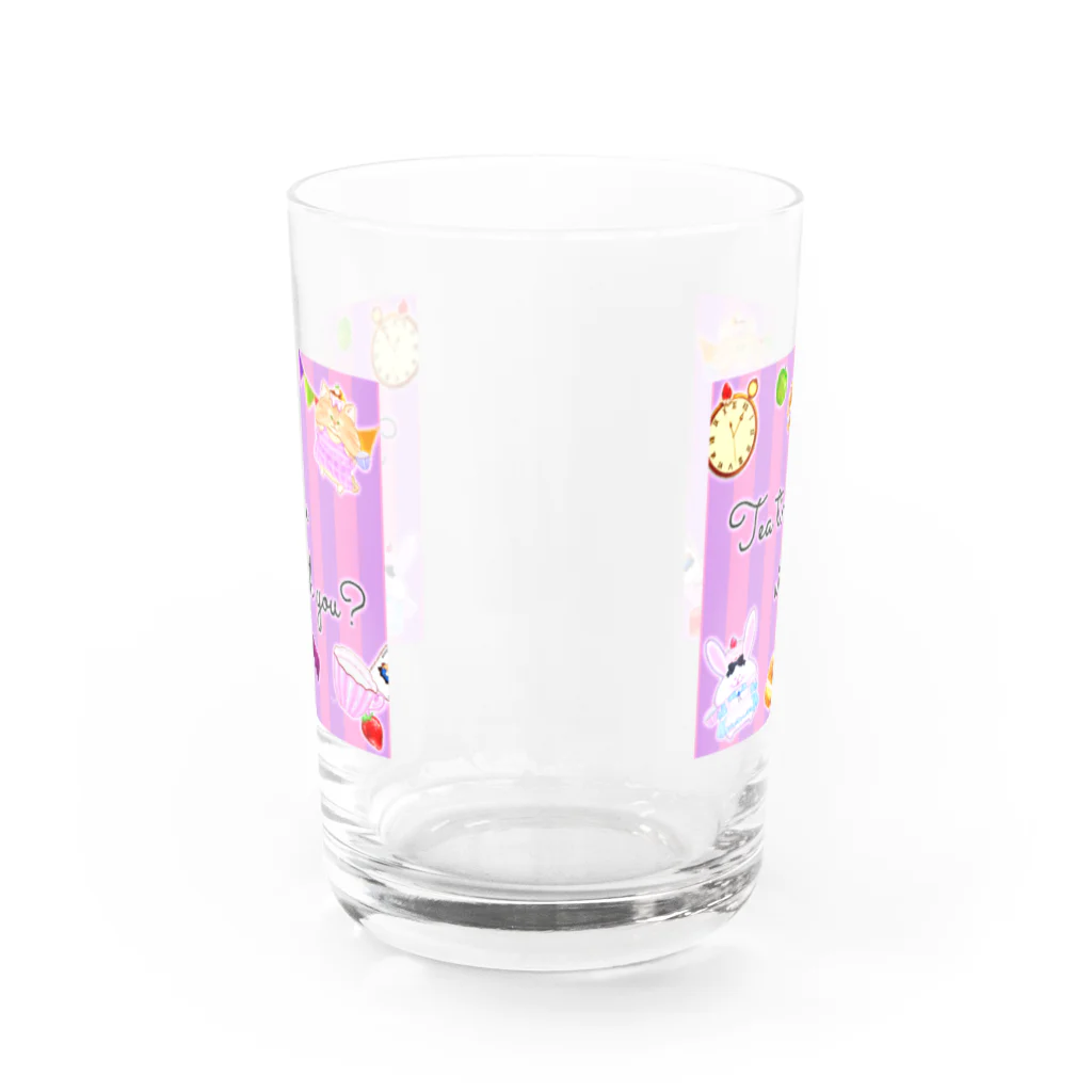 どるちぇ＊うさぎの【グラス】《ハロウィン》＊Tea time with you?*02チェシャ猫＊ Water Glass :front