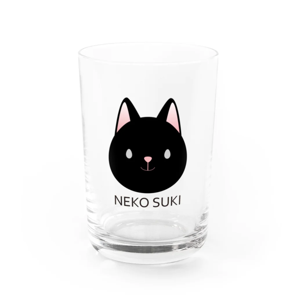 ○●の黒ねこSUKI Water Glass :front