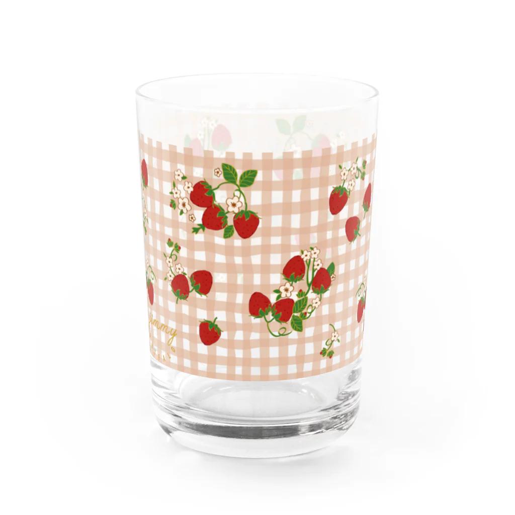 Jimmy BuffaloのJimmy Buffalo - Strawberry Fields クリームチェック Water Glass :front