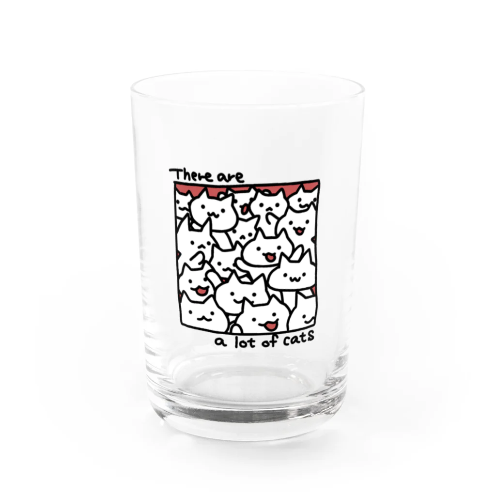 ねこのねこみっちり Water Glass :front