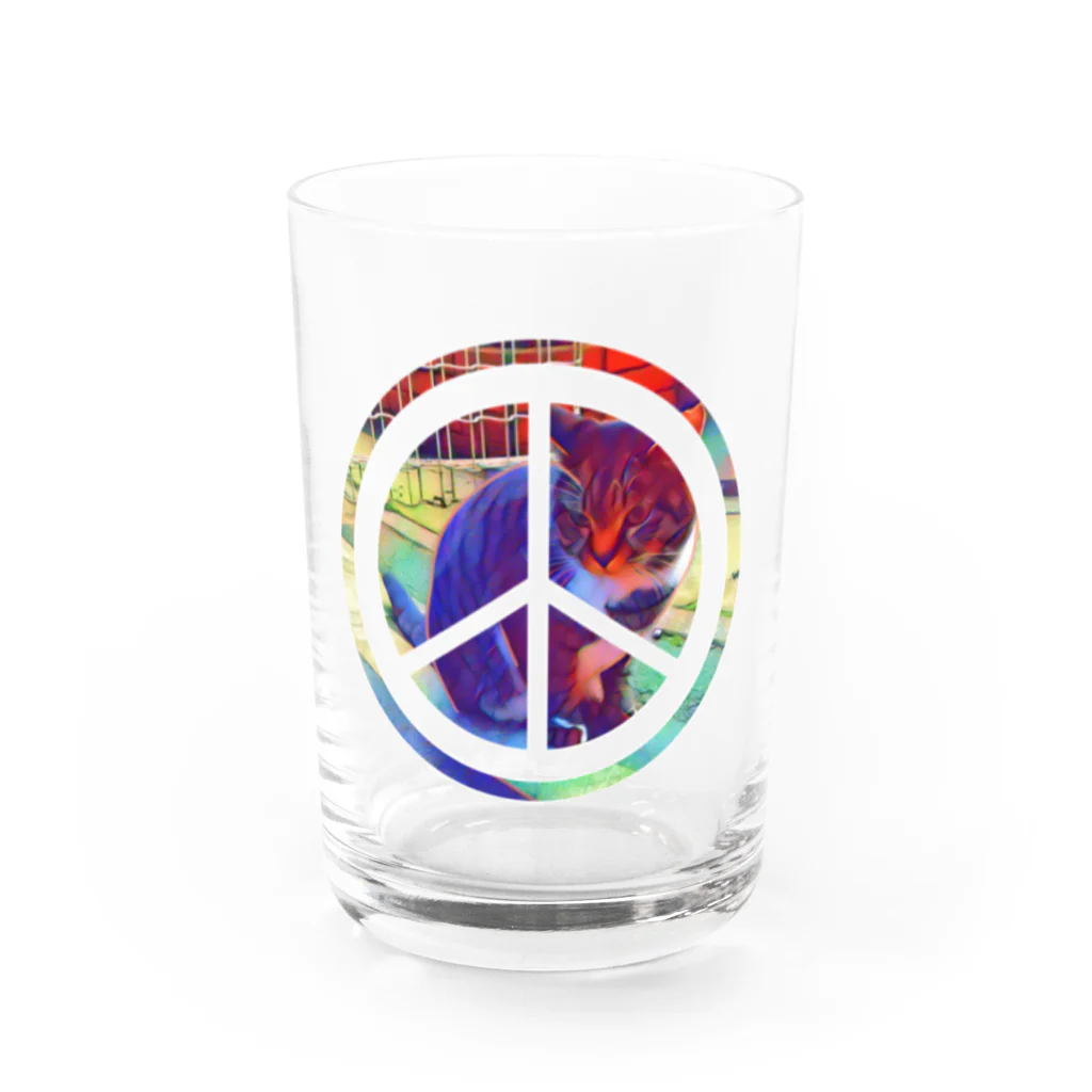 ほっこりマーケットのPEACE CAT Water Glass :front