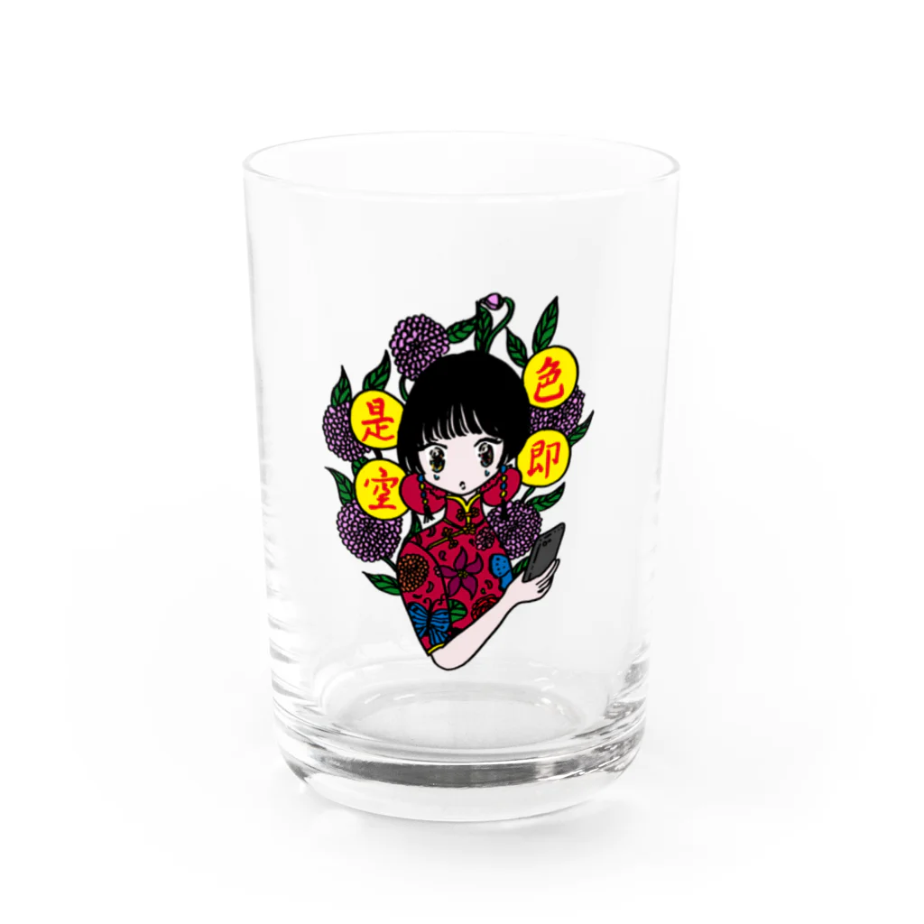 南南 -nannan-の色即是空ガール（白） Water Glass :front