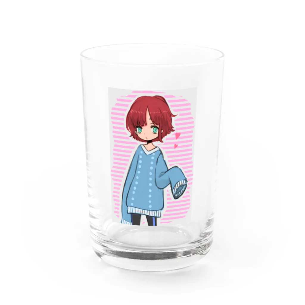 らぴすらずりのブカブカ袖ガール Water Glass :front