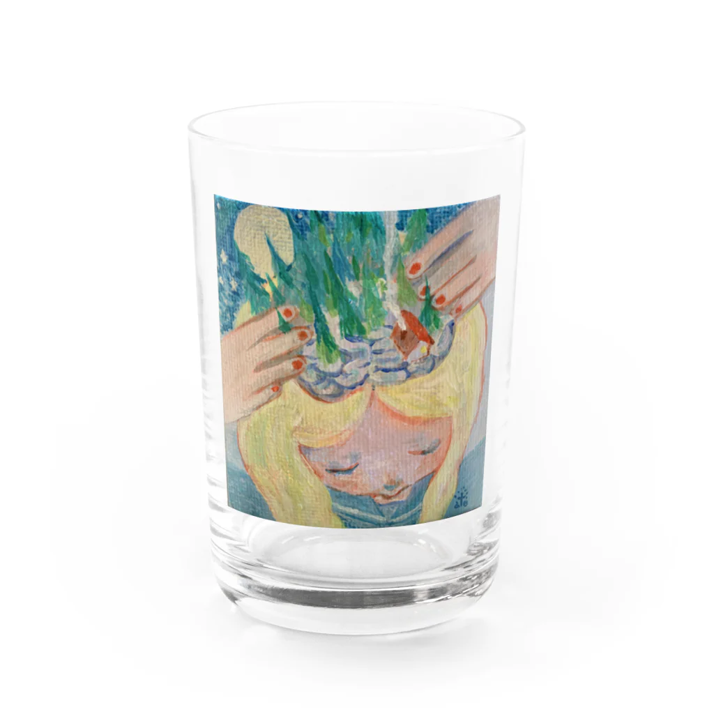 スミレ と トナカイ の モリの記憶の森の管理者 Water Glass :front