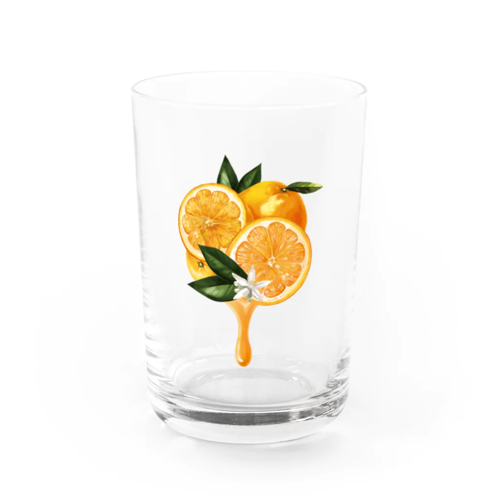 カワウソとフルーツの【forseasons】オレンジ グラス前面